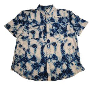 Silver Bait Fishing Shirt Button Up Short Sleeve Vented Mens‎ Large NEW NWOT